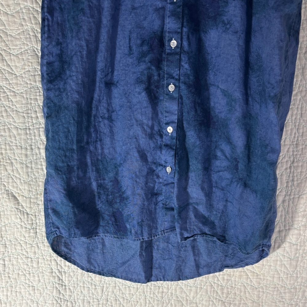 Cynthia Rowley Indigo High Low Dress 100% Linen - Picture 4 of 5